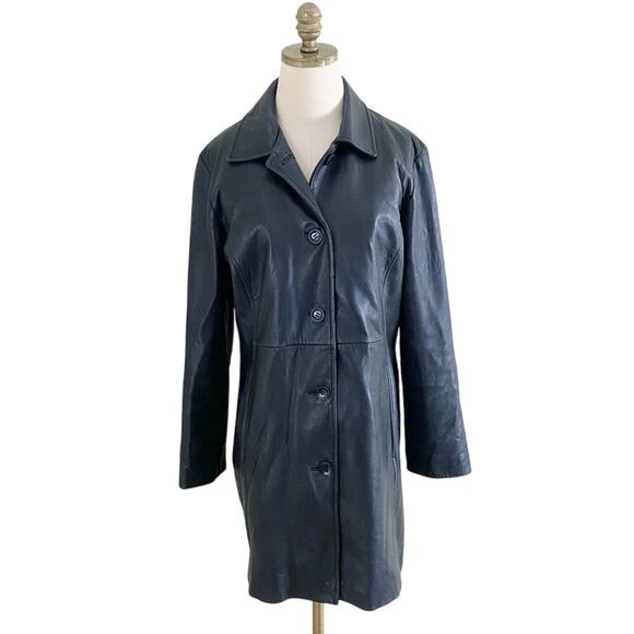 Wilsons Leather Vintage Y2K Black Leather Jacket Women's Size Large EUC - Picture 1 of 9